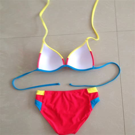 Bikini Swimsuit Sexy Bikini Outside Swimming Red On Luulla