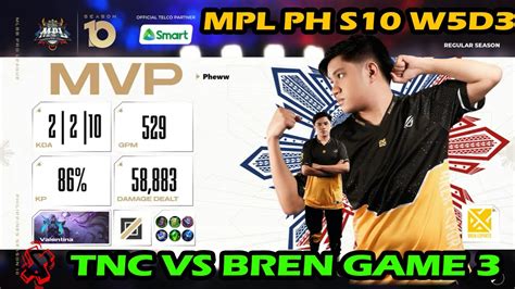 MPL PH S10 W5D3 TNC VS BREN GAME 3 Highlights YouTube