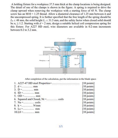 Solved A Holding Fixture For A Workpiece Mathr