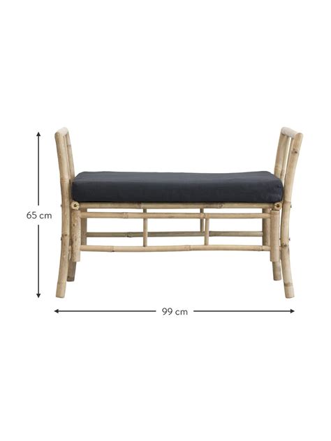 Banc De Jardin Bambou Avec Coussin D Assise Mandisa Westwing