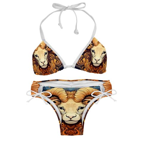 Aries Constellation Swimsuit Women Bikini Set With Detachable Sponge