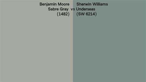 Benjamin Moore Sabre Gray 1482 Vs Sherwin Williams Underseas SW 6214