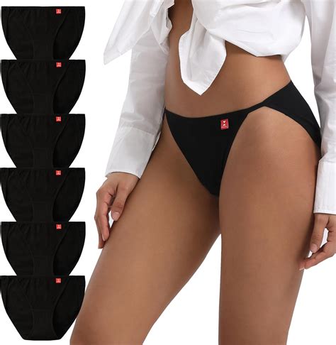 INNERSY Women S High Cut String Bikini Panties Stretchy Sexy Cotton Underwear Pack Black X