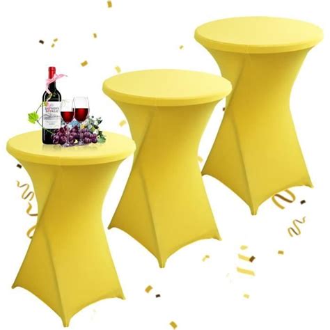 Lot De Housse Mange Debout X Cm Jaune Nappe De Table Haute En