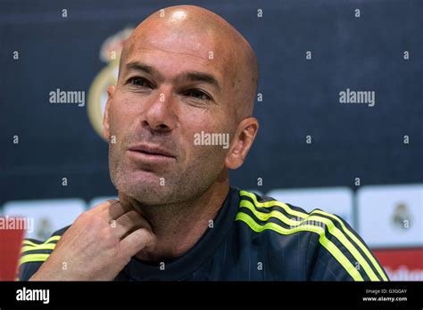 Madrid Spain 13th May 2016 Zinedine Zidane Real Madrid Coach