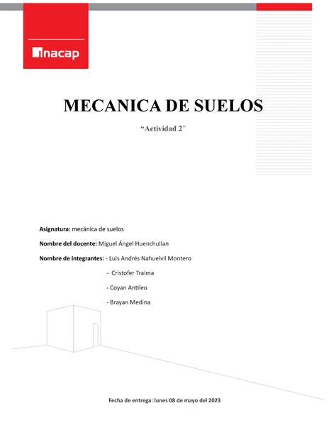 Mecnica De Suelo Act Mecanica De Suelos Actividad Asignatura