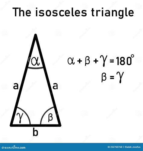 Properties Of Interior Angles In An Isosceles Triangle Stock
