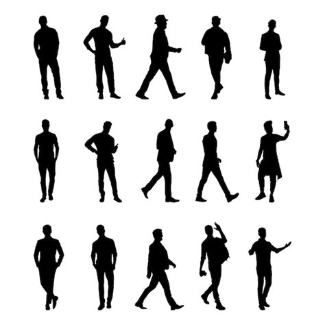premium vector silhouette set  men