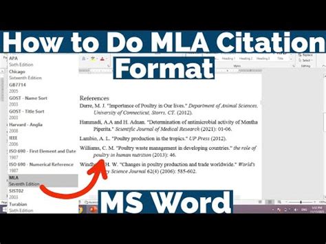 How To Do MLA Citation Format On MS Word How To Select MLA Citation