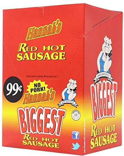 Amazon Hannah S Biggest Red Hot Sausage No Pork Box Grocery Gourmet Food