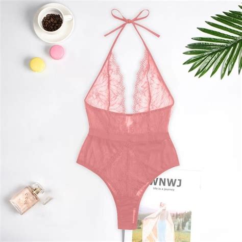 Nouveau Femmes Lingerie Dentelle Teddy Profond Col En V Dos Nu Body Babydoll Sous Vêtements