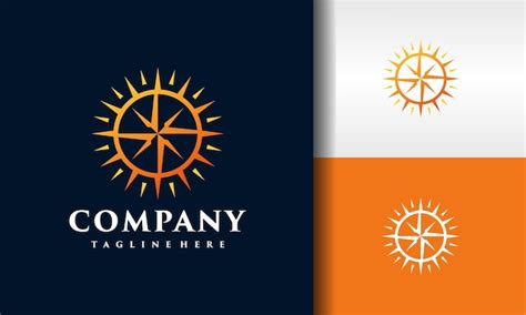 Premium Vector | Sun compass logo