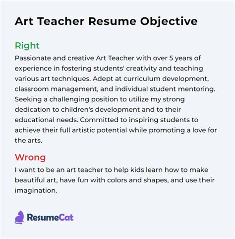 Top Art Teacher Resume Objective Examples Resumecat