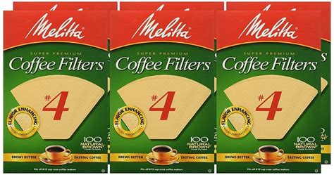 Melitta Cone Coffee Filters Natural Brown No Count Filters