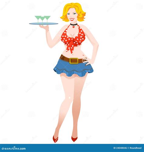 Pin Up Waitress Stock Vector Illustration Of Girl Blonde 24048046