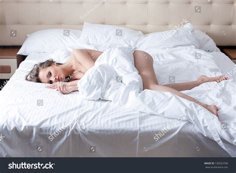 Beautiful Girl Posing Naked Bed Stock Photo Shutterstock