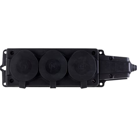 Штепсельная колодка NE-AD 3-гнезда с крышками, с заземлением, 16А, IP54 ...