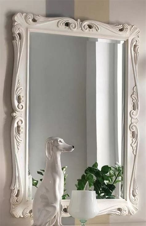 Casa Padrino Luxury Baroque Mirror White Rectangular Wall Mirror In