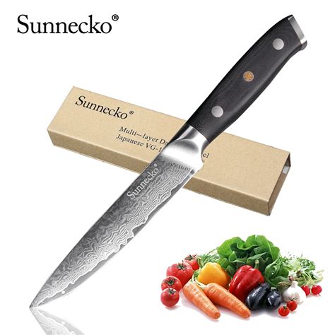 SUNNECKO 5 Utility Knife 73 Layers Damascus Steel Japanese VG10 Blade