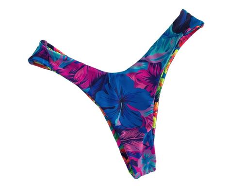 Retro Cheeky Reversible Bikini Bottom Skimpy Surf Thong Etsy Australia