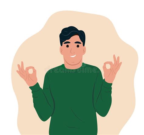 Happy Positive Man Showing Gesture Ok Sign And Gesture Language