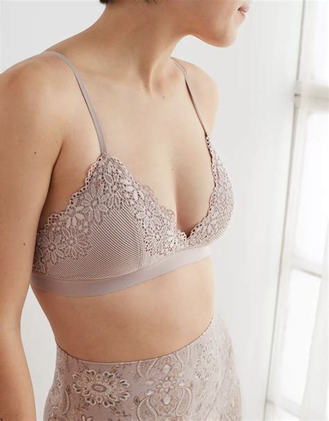 Aerie Ribbed Lace Padded Bralette