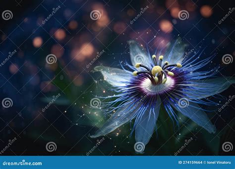 Passiflora Caerulea Big Beautiful Flower Blue Passion Flower Stock