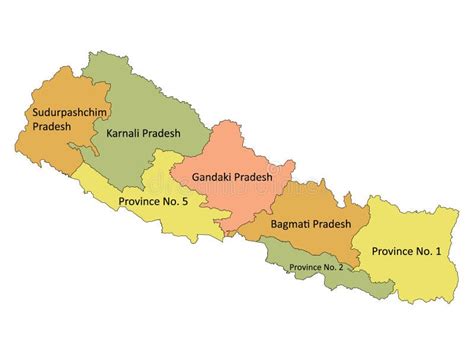 Map of Administrative Division of Nepal Stock Vector - Illustration of ...