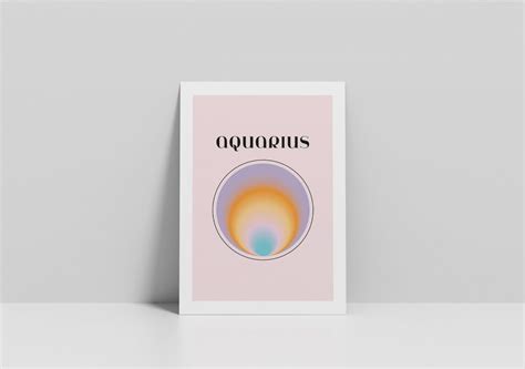 AQUARIUS Star Sign Instant Download Print, Zodiac Art Printable, Trendy ...