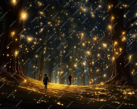 Premium Photo | A magical forest sight of thousands of fireflies