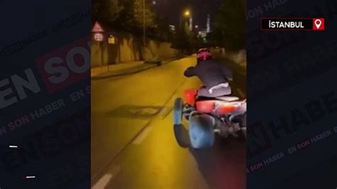 Ataşehir de motosikletiyle drift atan sürücüye 22 bin lira ceza