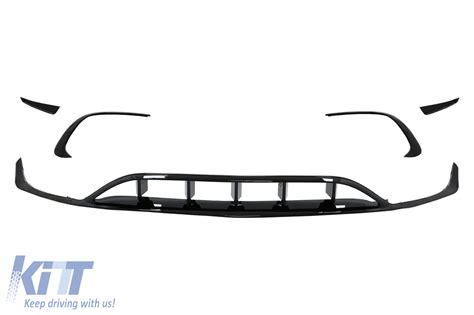 Front Bumper Splitters Fins Aero With Central Grille Suitable For