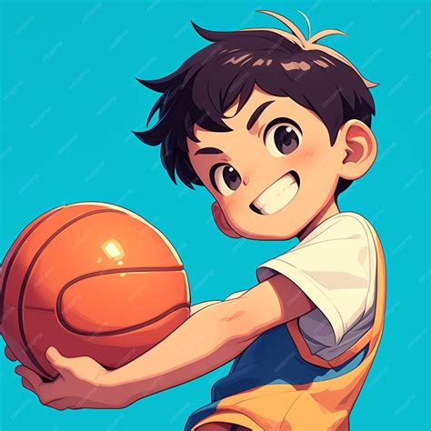 Premium Vector A Manila Boy Shoots Hoops In Cartoon Style