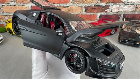 Wow👍💖 Unboxing Audi R8 Gt Matte Black 118 Diecast Maisto