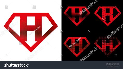 Super Hero Logo Letter H Superhero Stock Vector Royalty Free