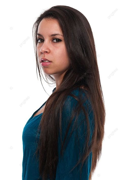 Fondo Bastante Joven Petite Latina En Un Verde Azulado Blusa Foto E Imagen Para Descarga