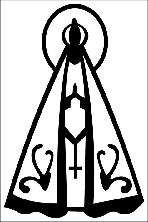 Nossa Senhora Preto E Branco - Adesivo Nossa Senhora Aparecida - preto 3un - Lirio do Vale Artigos ...