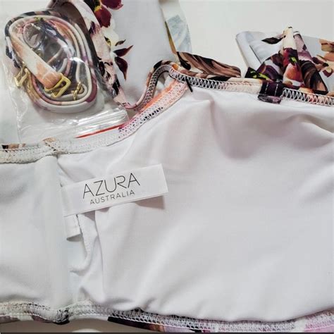 Azura Swim New Azura Australia Divinity Floral Ruffle Bandeau Bikini Top 8 Us 2 Uk Medium
