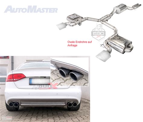 BULL X Sportauspuff Edelstahl EGO X Anlage 76mm ab Kat für AUDI S4