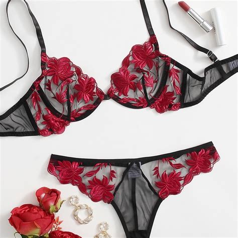 Embroidery Lingerie Sexy Bra And Panty Set Underwear Set Lingerie And Bra Price