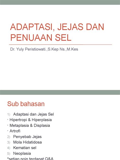 Adaptasi And Jejas Sel Pdf