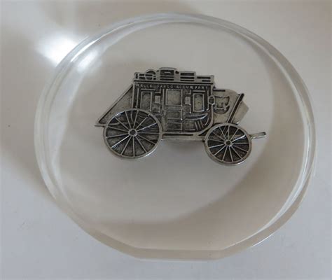 Wells Fargo Bank Stagecoach Medallion Round Paperweight Highly