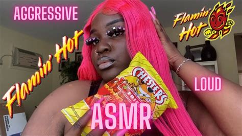 ASMR HOT FLAMIN FRIES AGGRESSIVE EATING SOUNDS YouTube
