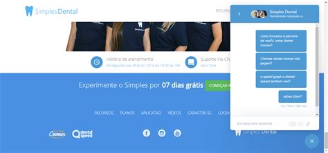 Atendimento Pelo Site Simples Dental Software Cloudia Assistente