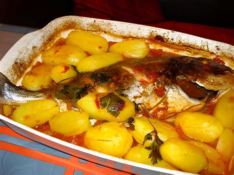 recette de dorade  la tomate avec pommes de terre au