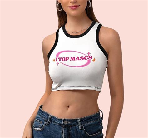 I Top Mascs Women S Cropped Slim Racer Tank Top For Women And Girls LGBTQ Pride Gay Lesbian
