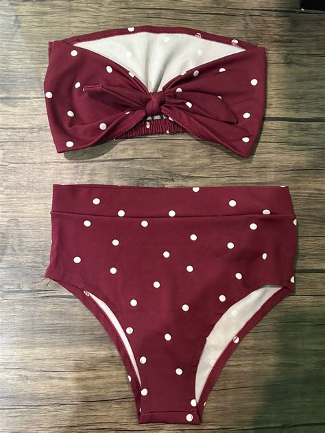 High Waist Polka Dot Bikini On Carousell