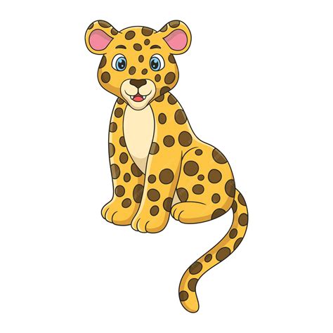 Ilustración De Dibujos Animados El Leopardo Está Sentado Con Orgullo En