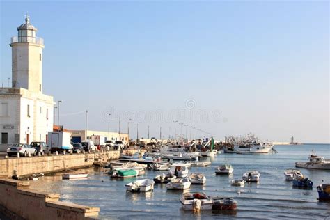 Lighthouse and Harbour of Manfredonia, Italy Editorial Stock Photo ...