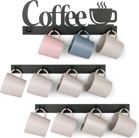 Hulisen Coffee Mug Wall Rack Coffee Cup Holder Wall Mounted With